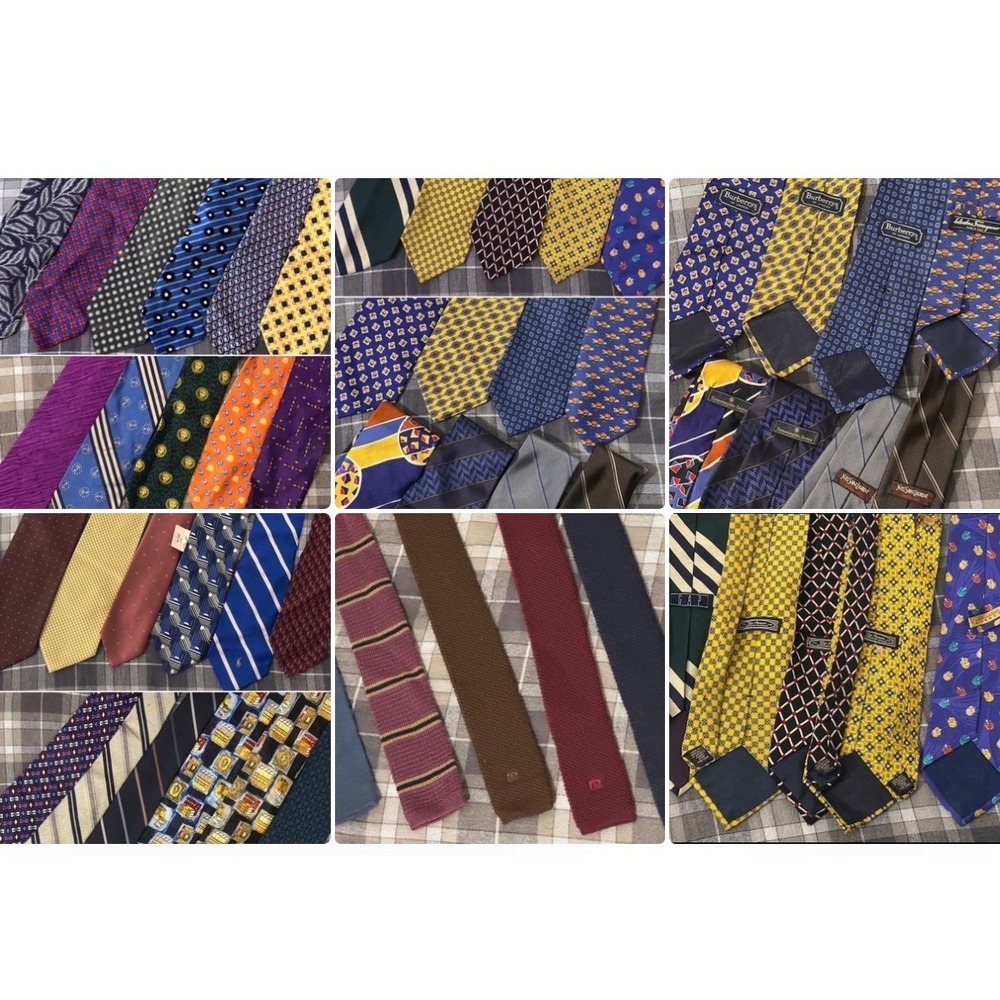 Designer Neck Tie Lot of 41 - Burberry Dior Polo YSL Ferragamo & More Bundle